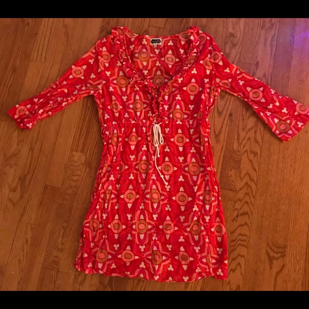 Mud Pie - Pink/Red Swimsuit Coverup - L (12-14)